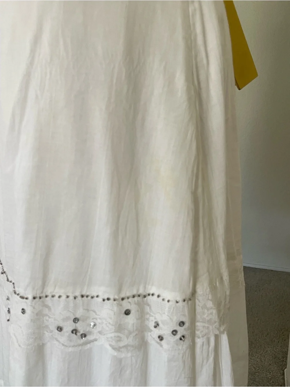 SOLD Y2K 1990s Bb Jeans Boho Fairy Lace Beaded Tier Midi Skirt - Picture 7 of 11